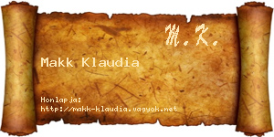 Makk Klaudia névjegykártya